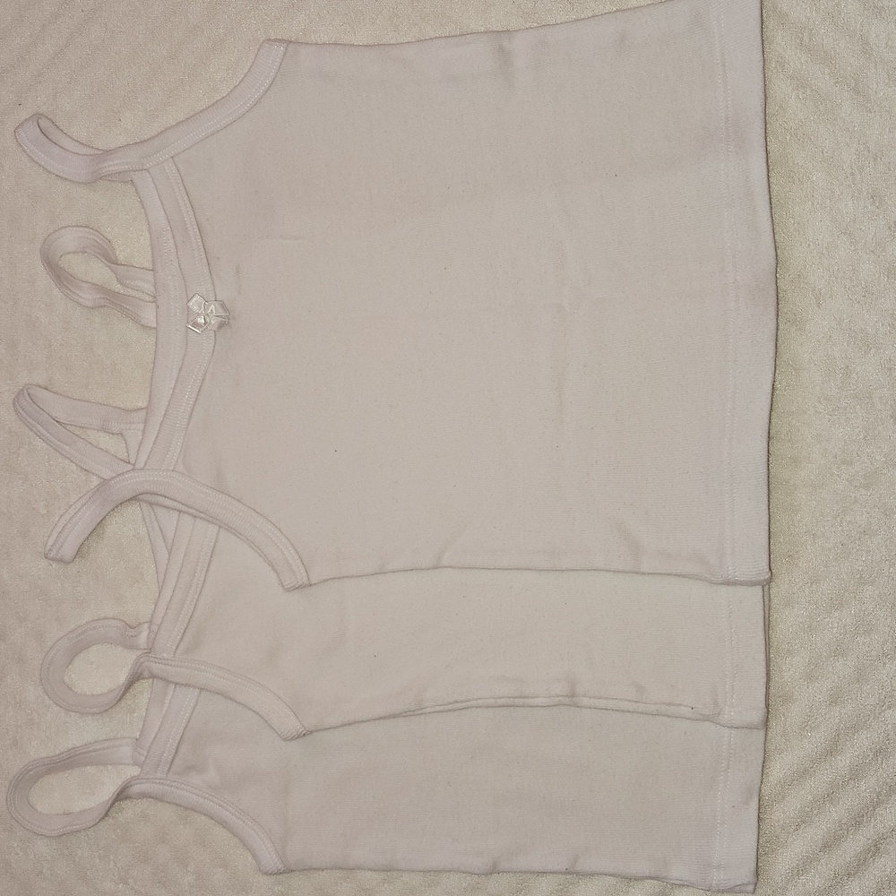Set of Three Cotton White Tank Tops